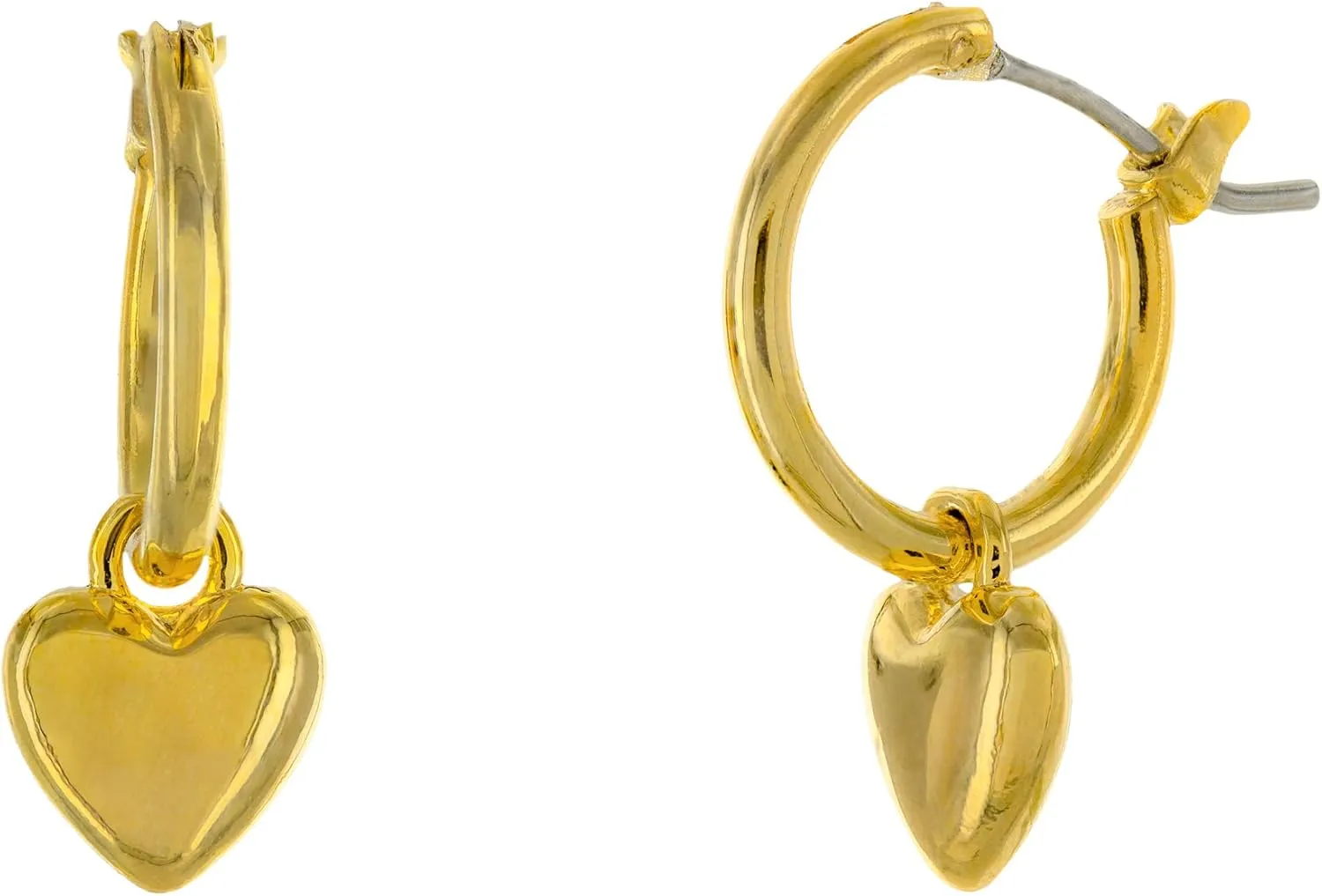 Columbus 14K Gold Plated Charm Huggie Hoop Earrings - Butterfly Earrings - Pearl Drops - Cowry Shell Dangle Earrings Heart Charm Huggies for Women