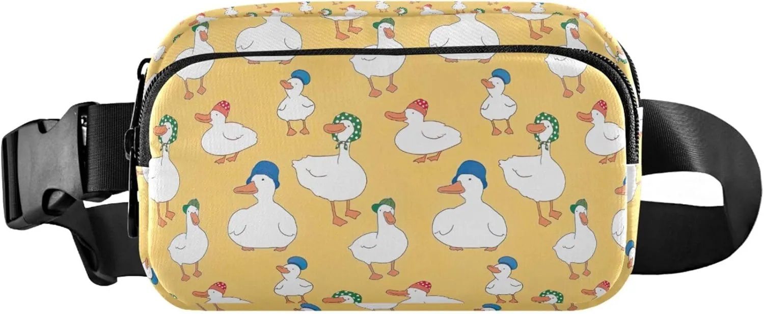 Custom Cartoon Duck Cute Fanny Packs Women Waterproof Belt Bag Hip Pack Bright Colored Cross Body Waist Purse