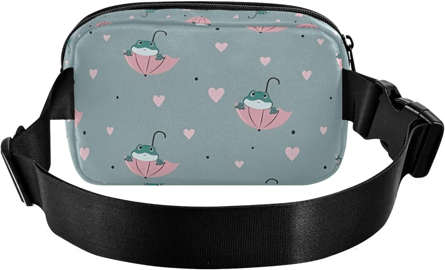 Custom Cute Frog Umbrella Women Fanny Pack Everywhere Belt Bag Waterproof Hiking Waist Bag for Women