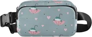 Custom Cute Frog Umbrella Women Fanny Pack Everywhere Belt Bag Waterproof Hiking Waist Bag for Women