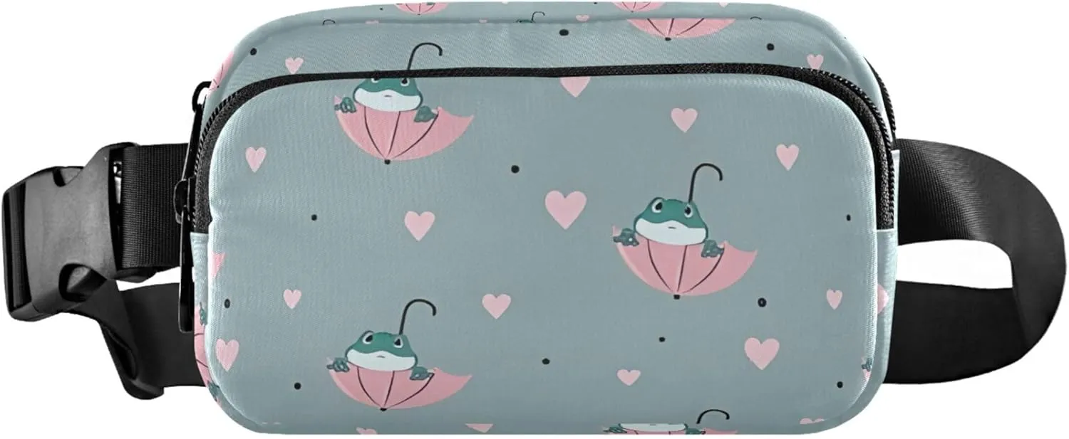 Custom Cute Frog Umbrella Women Fanny Pack Everywhere Belt Bag Waterproof Hiking Waist Bag for Women