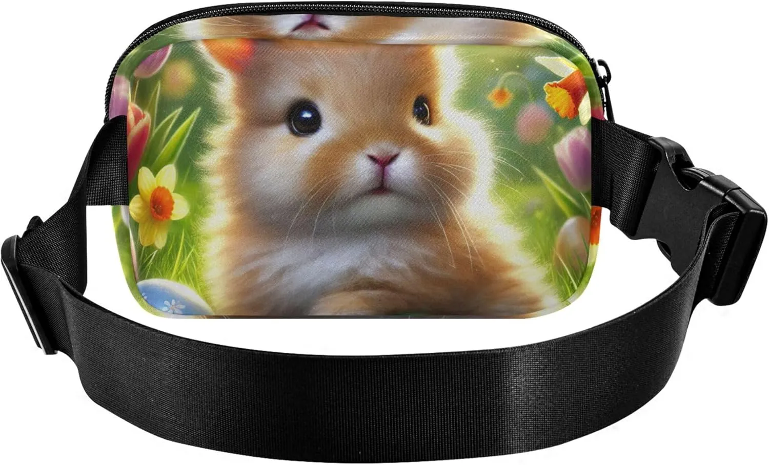 Cute Bunny Green Meadow Women Fanny Packs Trendy Hip Bag Belt Purse Waterproof Cross Body Waist Purse