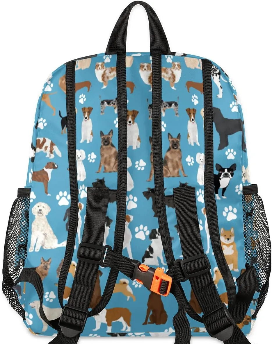 Cute Dog Cat School Backpacks for Girls Boys Teens, Kindergarten Elementary Kids Toddler Bookbag Mochilas Escolares Para Nias 12in Mini Preschool Cute Animal Paw Prints Travel Backpack