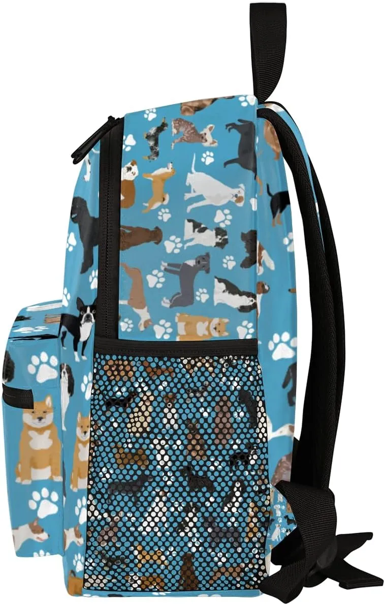 Cute Dog Cat School Backpacks for Girls Boys Teens, Kindergarten Elementary Kids Toddler Bookbag Mochilas Escolares Para Nias 12in Mini Preschool Cute Animal Paw Prints Travel Backpack