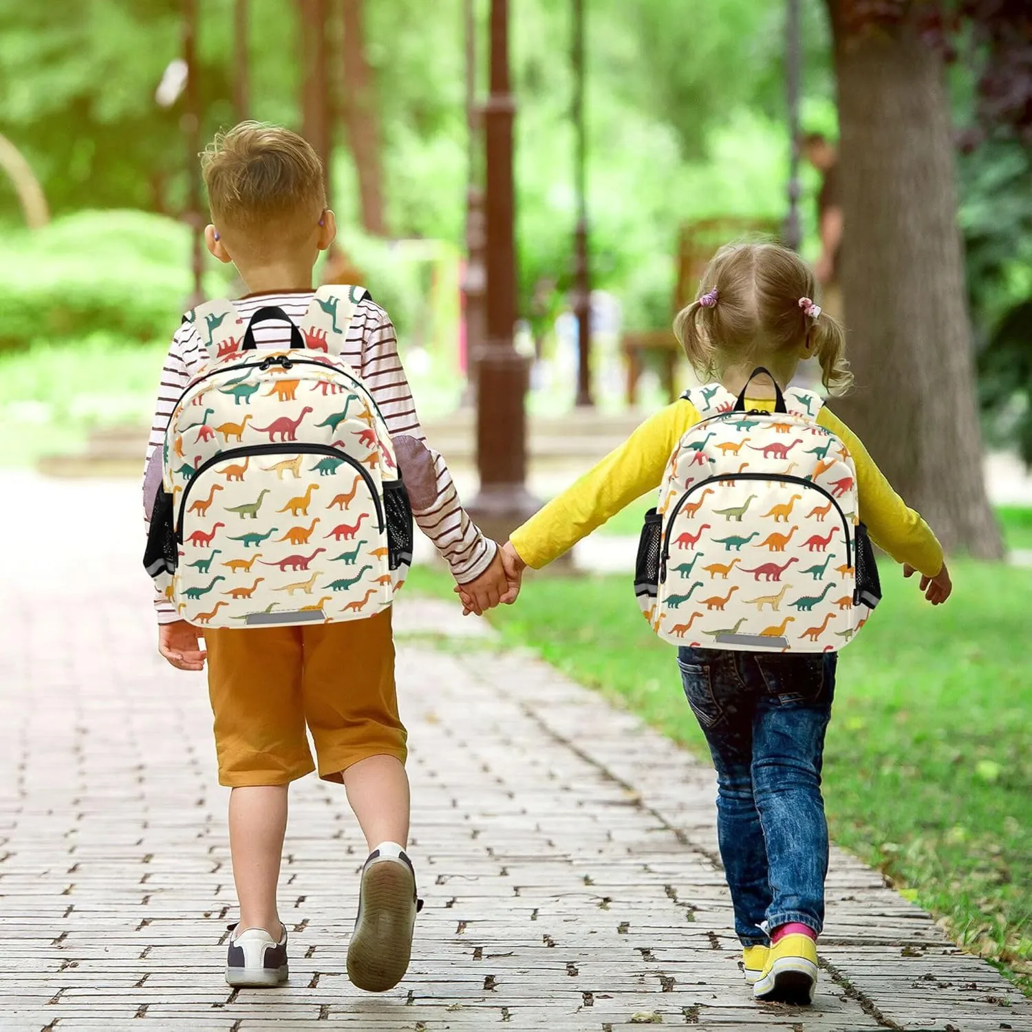 Cute Ears Cute Kid Backpack Leash Boy's/Girl's Anti-Lost Personalized Bookbag Decorations with Reflective Strip S Cartoon Dinosaur Brachiosaurus