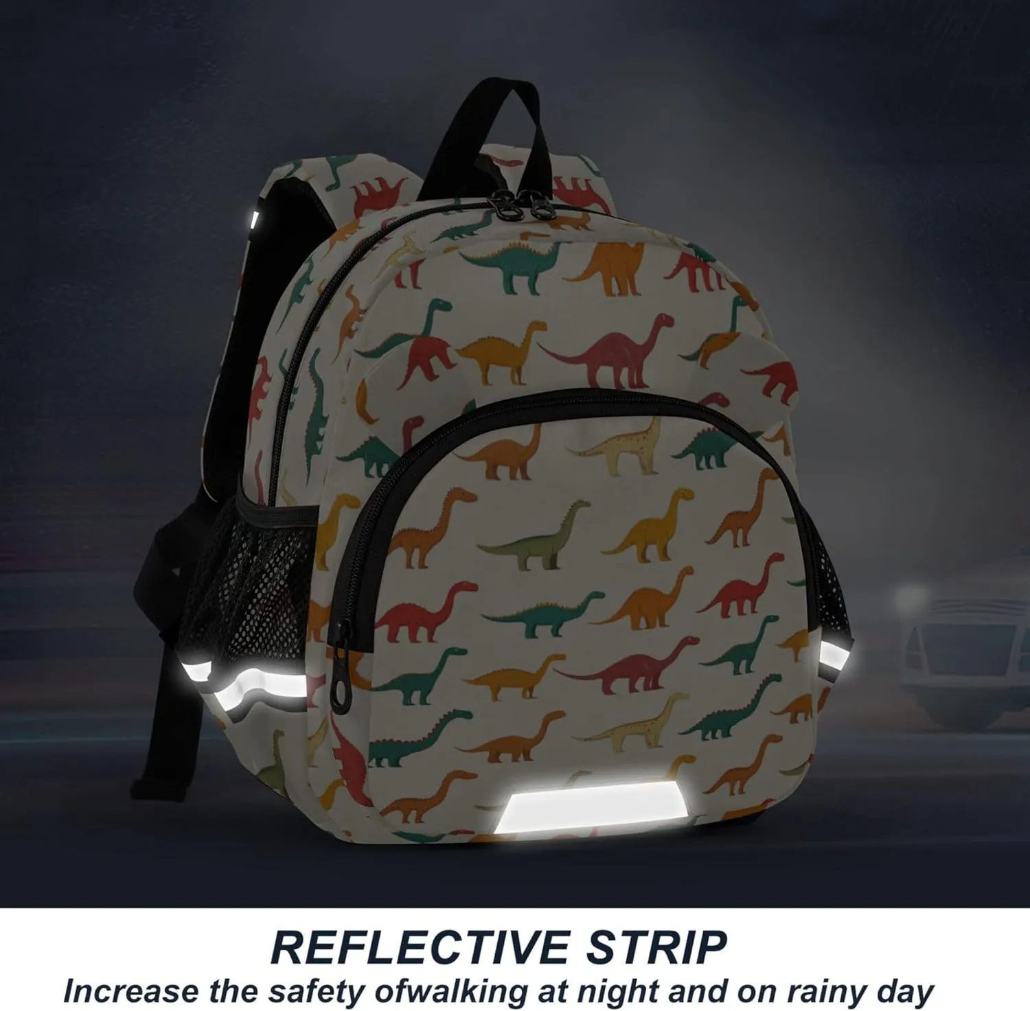 Cute Ears Cute Kid Backpack Leash Boy's/Girl's Anti-Lost Personalized Bookbag Decorations with Reflective Strip S Cartoon Dinosaur Brachiosaurus