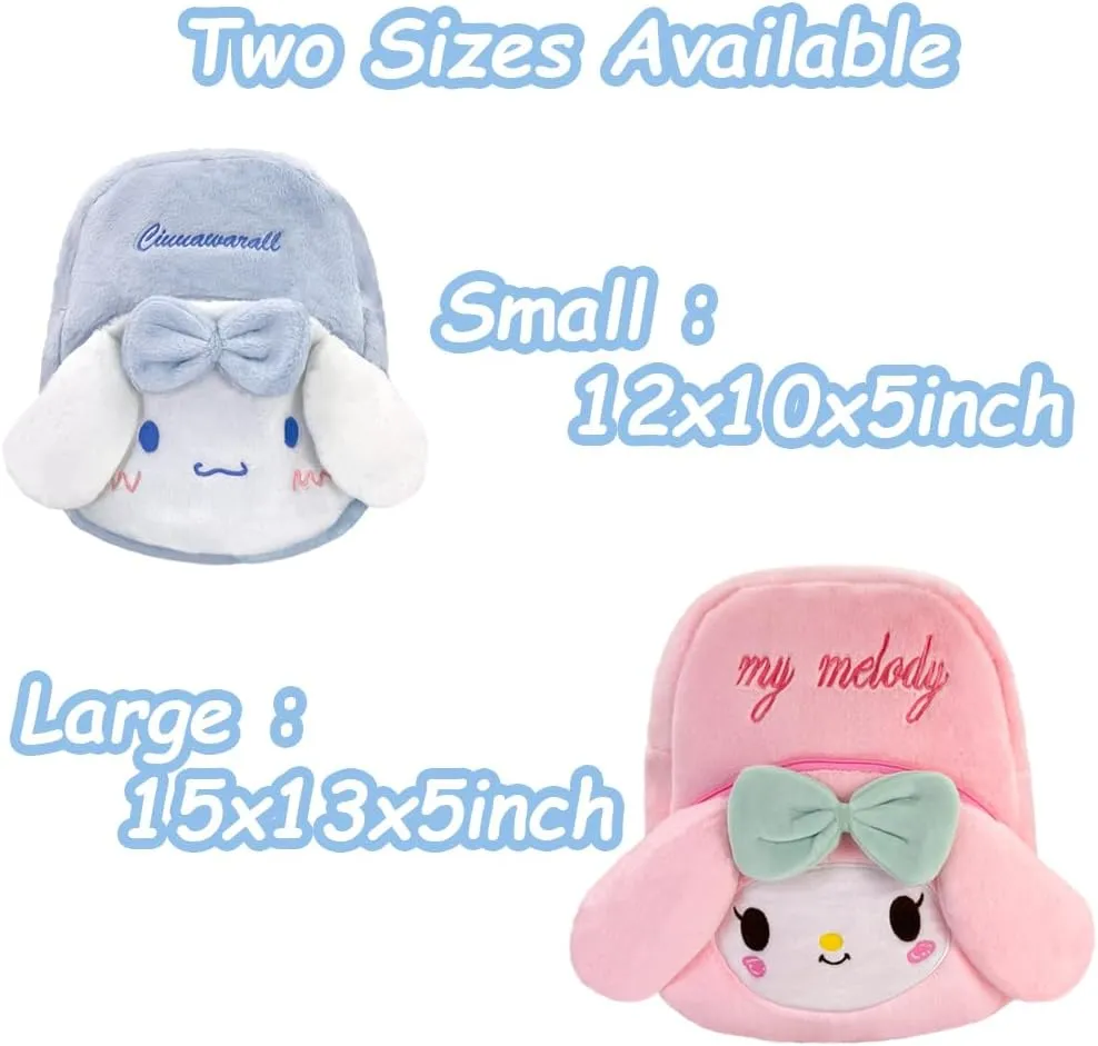 Cute Plush Backpacks, Aesthetic Accessories Backpack for Women, Adult, Kawaii Cartoon Backpack for Birthday, Christmas, New Year (Blue-Large)