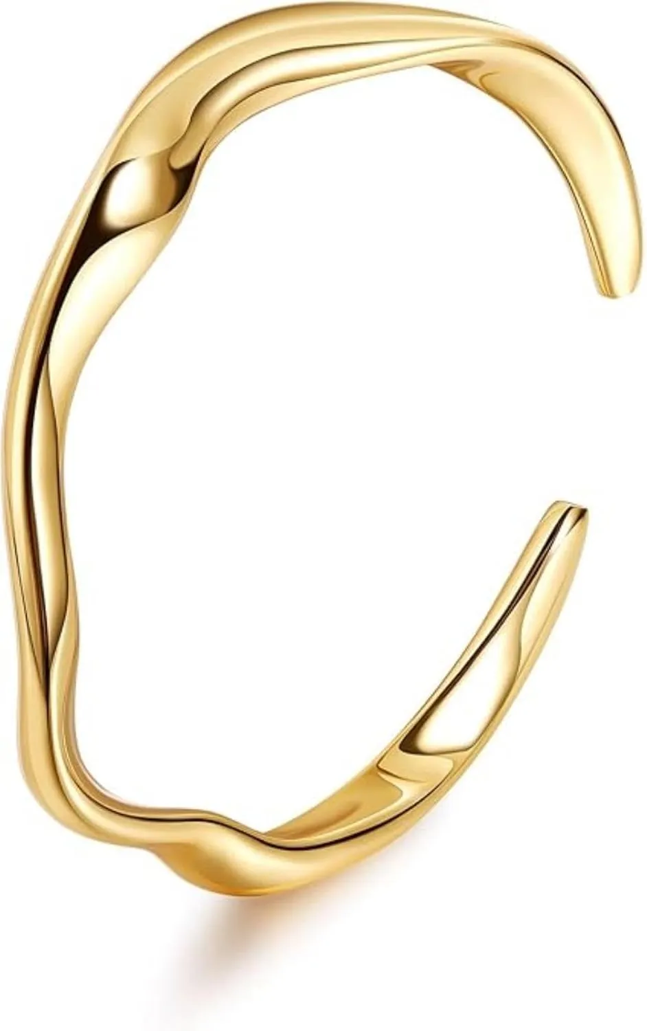 Dainty18K Gold Bangle Bracelets for Women Teens Trendy Chunky Adjustable Twist Cuff Bracelet Jewelry Gifts