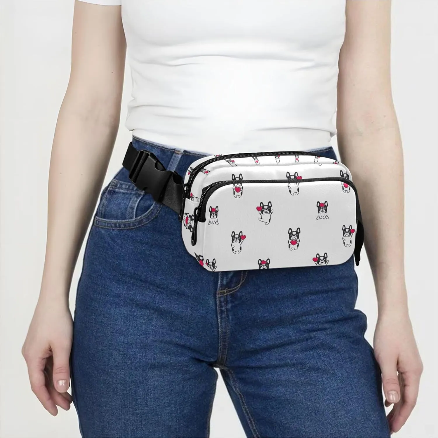 Dog French Bulldog Cute Women Fanny Packs Waterproof Hip Bag Belt Purse Cute Waist Pouch for Women