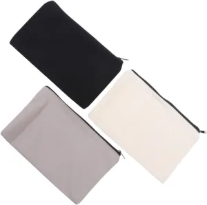 DOITOOL 12pcs Canvas Zipper Pouches Reusable Cosmetic Bag Waterproof Pencil Bag Makeup Bag Canvas Zier Toiletry Bag Portable Cosmetics Bag