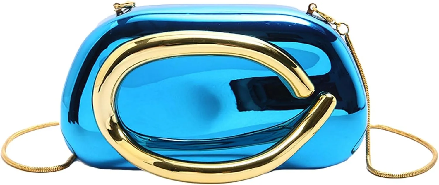 Elegant Women Glossy Acrylic Clutch Bag Glossy Chain Crossbody Dinner Shoulder Handbag Weddings Evening Purse