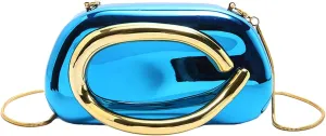 Elegant Women Glossy Acrylic Clutch Bag Glossy Chain Crossbody Dinner Shoulder Handbag Weddings Evening Purse