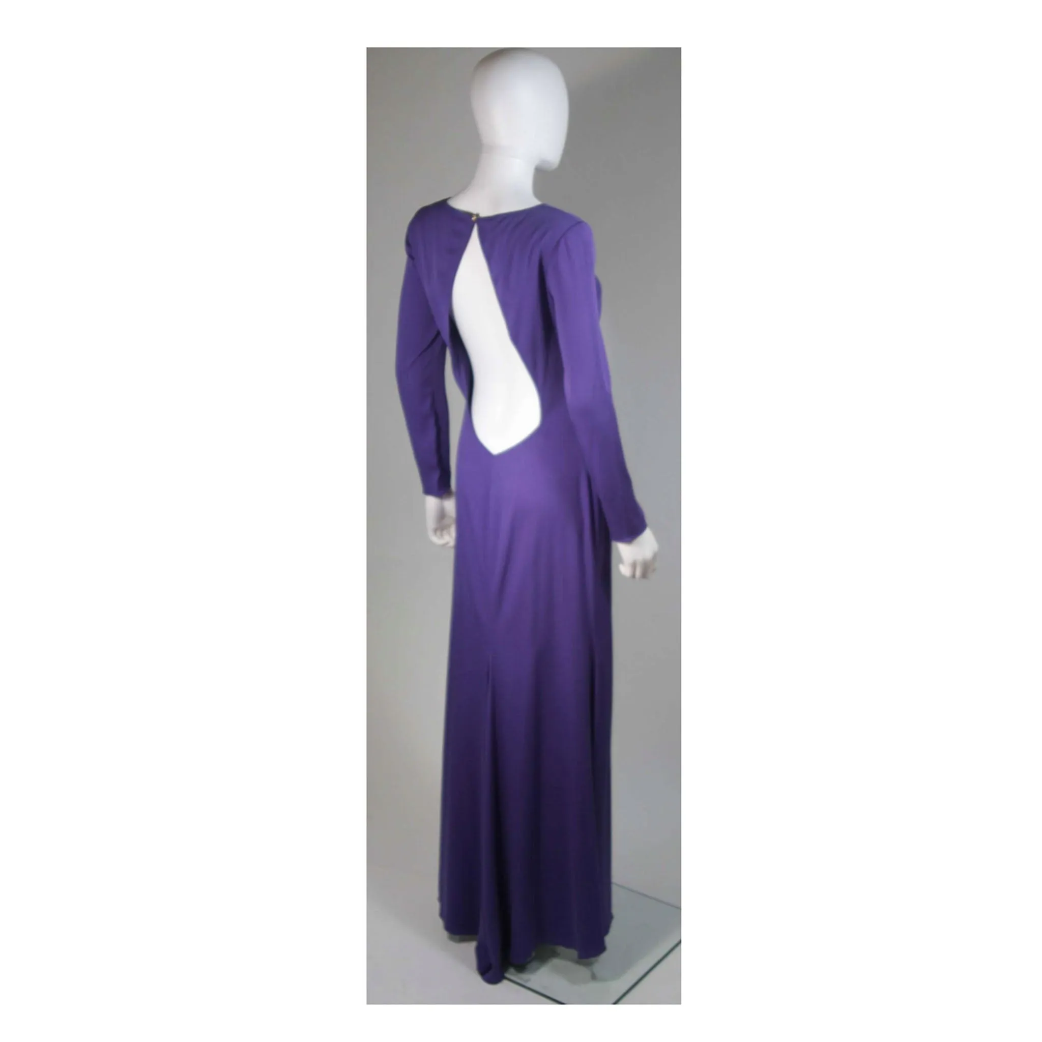 EMILIO PUCCI Purple Silk Gown with Open Back Size Medium