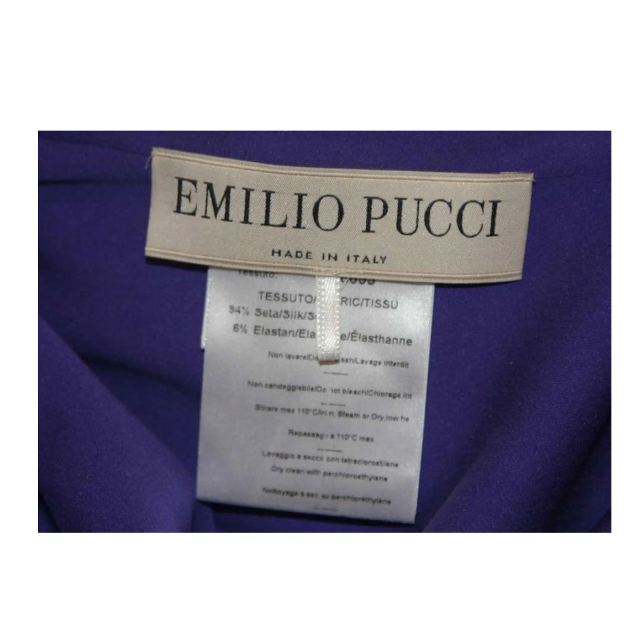 EMILIO PUCCI Purple Silk Gown with Open Back Size Medium