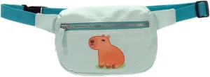 Fanny Pack 7.5 inch with Capybara Design  Adorable Plush Animal Waist Pack for Kids, Ideal for Travel, Hiking, and Everyday Use, Cute and Functional Accessory with Zipper Closure