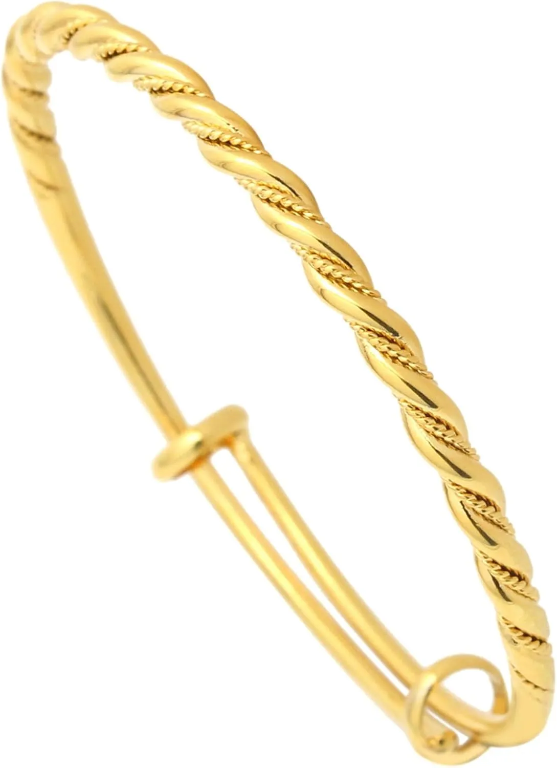 Fashion 18K Gold Plated Alloy Twist Adjustable Cuff Bracelet