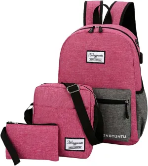 Fashion Cloth Canvas Backpack for Women Letter Purse Mobile Phone Messenger Bags School Backpack for Teen Girls(One Size)