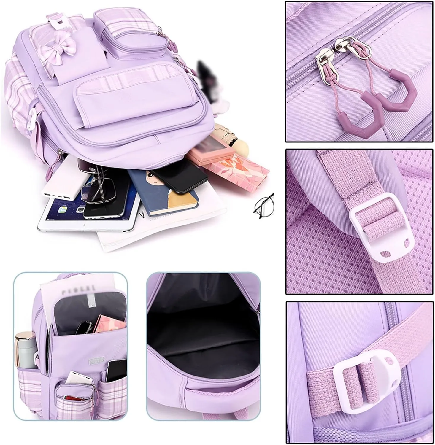 Fashion Cloth Canvas Backpack for Women Retro Large Capacity Solid Soft Fashion Backpacks Womens Work Backpack(One Size)