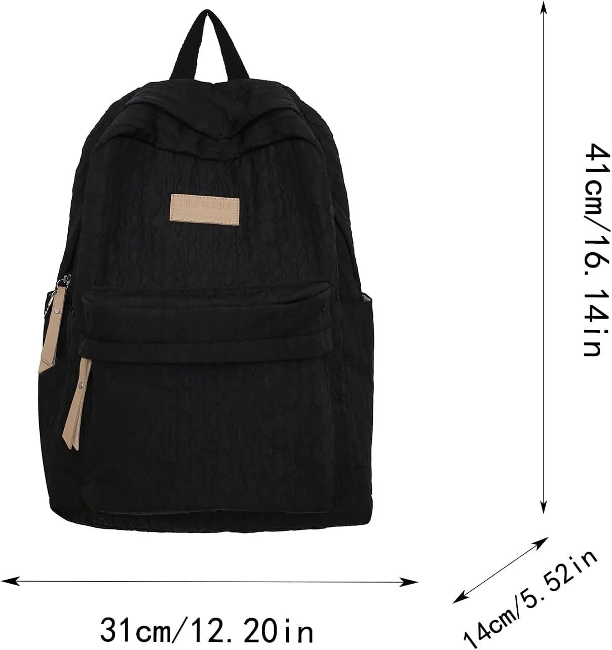 Fashion Cloth Canvas Backpack for Women Waterproof Nylon Anti-Theft Rucksack Fashion Bags for Travel Work Gift(White)