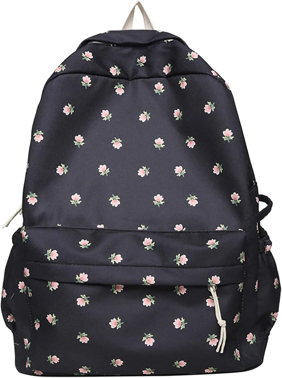 Fashion Cloth Canvas Backpack for Women Waterproof Nylon Anti-Theft Rucksack Fashion Faux Work Travel Handbags(Black)