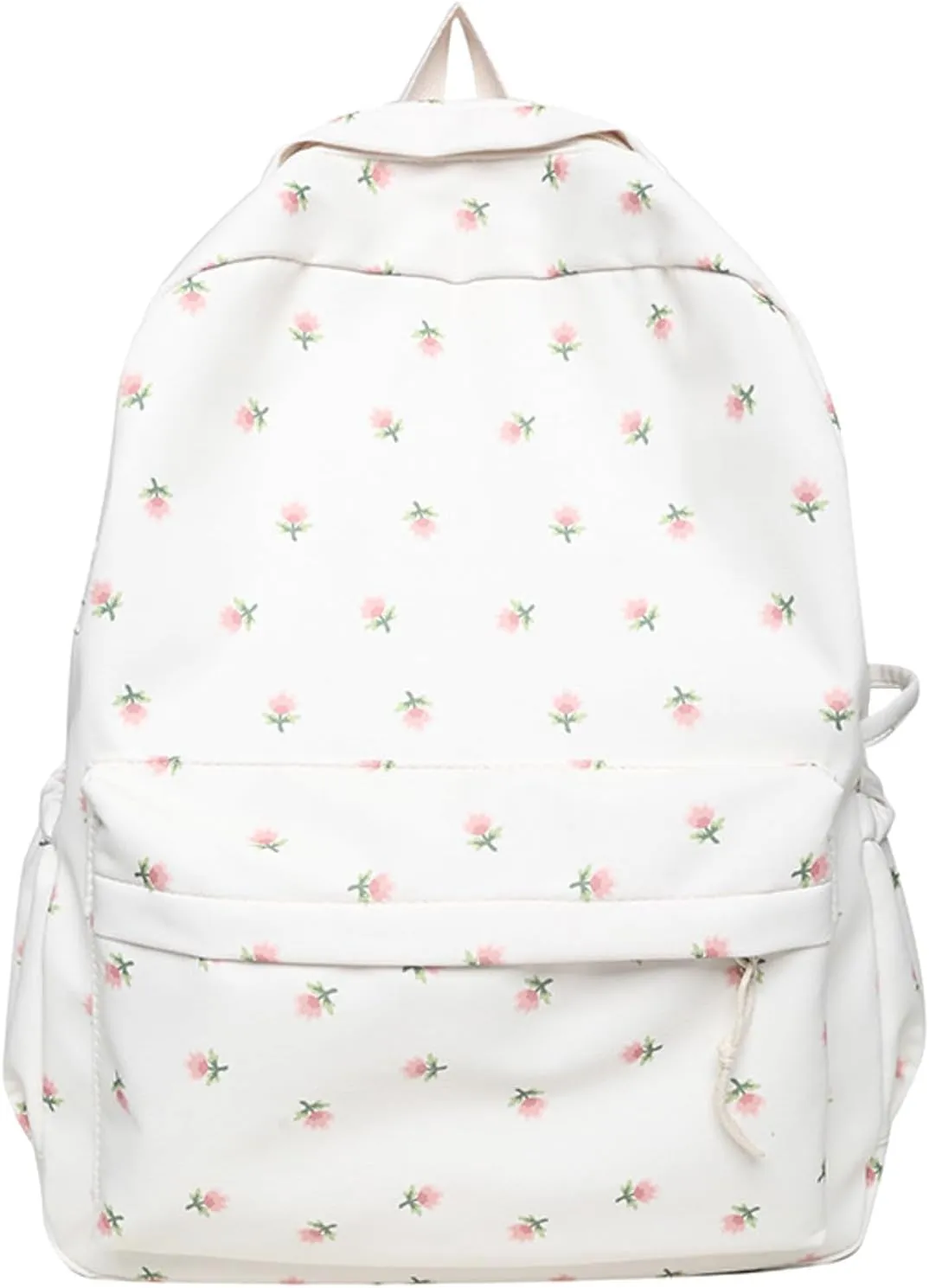 Fashion Cloth Canvas Backpack for Women Waterproof Nylon Anti-Theft Rucksack Fashion Faux Work Travel Handbags(White)