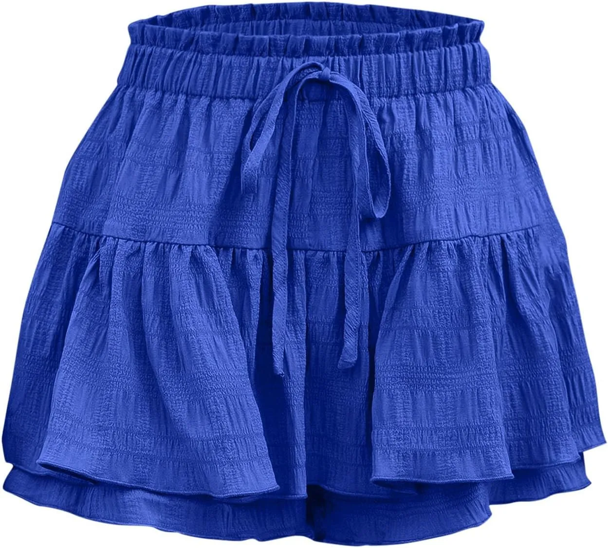 Fashion Paperbag Ruffle Flowy Skorts for Women Summer Swing Skirts with Built-in Shorts Beach Holiday Outfits