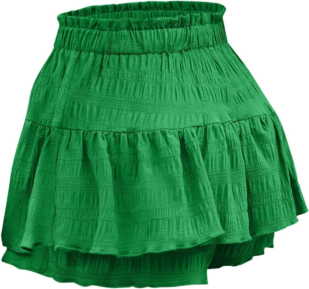Fashion Paperbag Ruffle Flowy Skorts for Women Summer Swing Skirts with Built-in Shorts Beach Holiday Outfits
