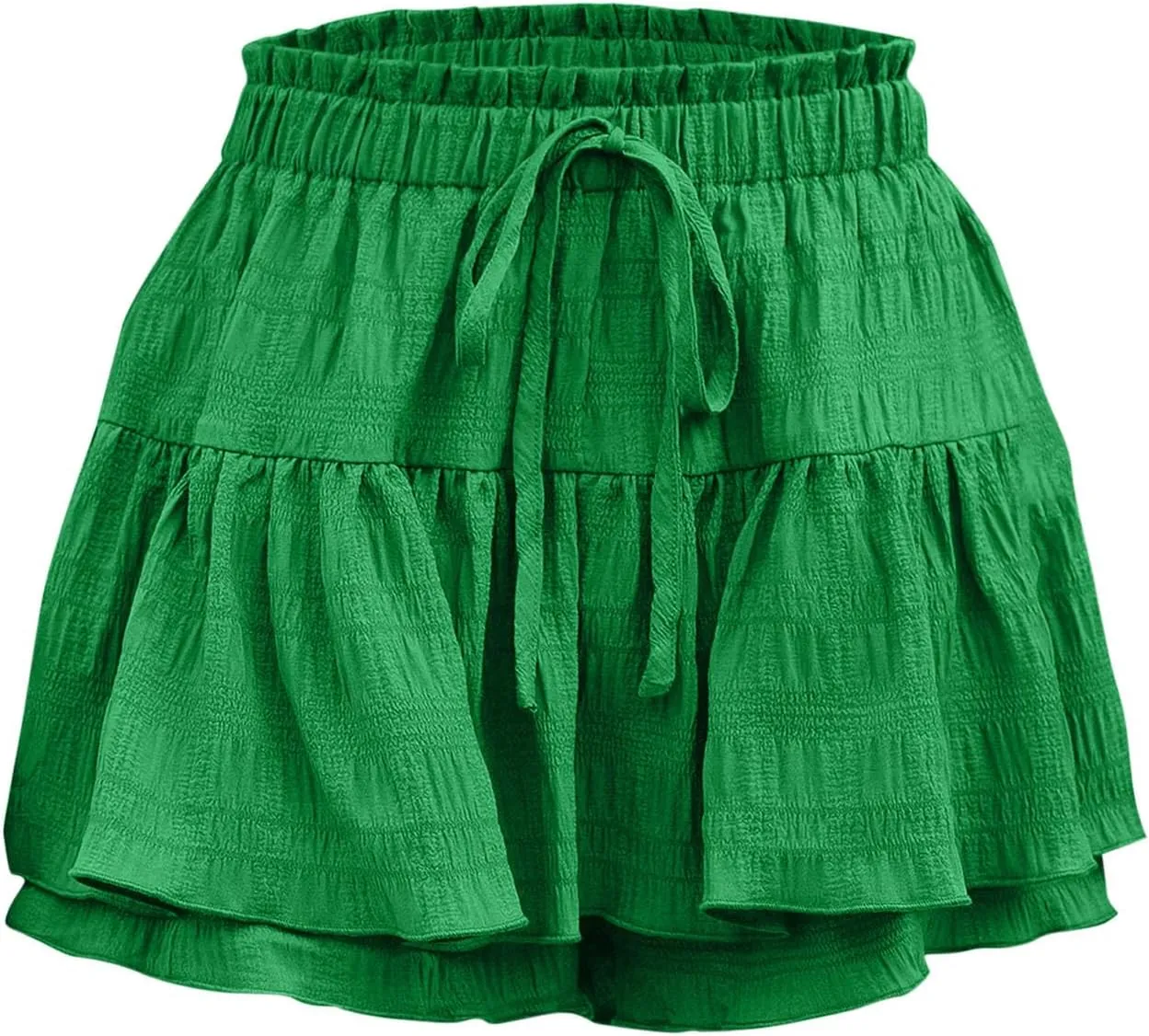Fashion Paperbag Ruffle Flowy Skorts for Women Summer Swing Skirts with Built-in Shorts Beach Holiday Outfits