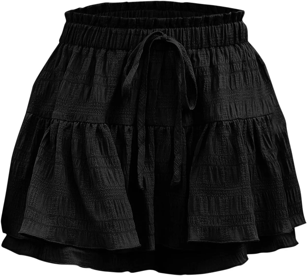 Fashion Paperbag Ruffle Flowy Skorts for Women Summer Swing Skirts with Built-in Shorts Beach Holiday Outfits