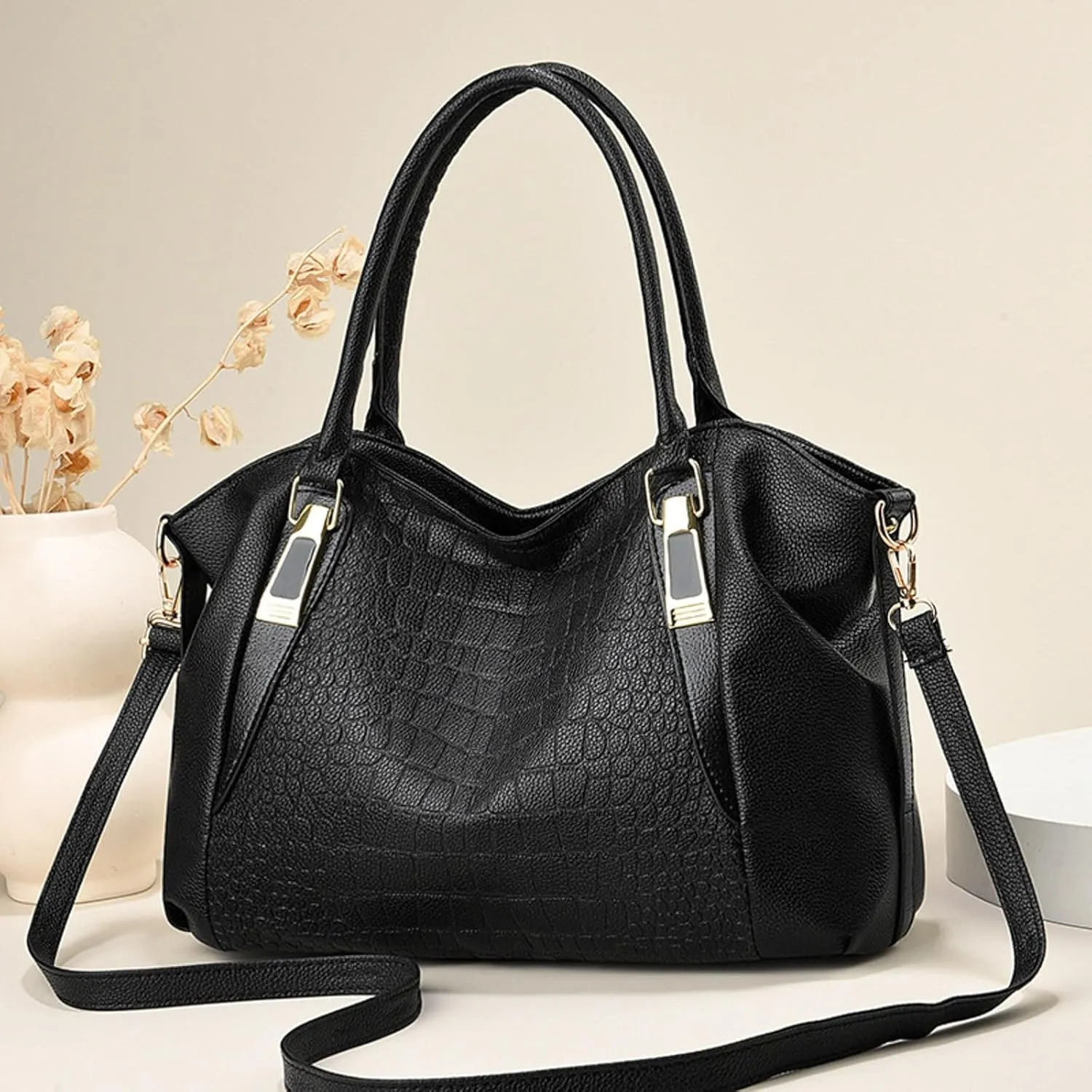 Fashion Woven Purse for Women Top-Handle Shoulder Bag Soft Summer Hobo Tote Bag Large Hobo Shoulder