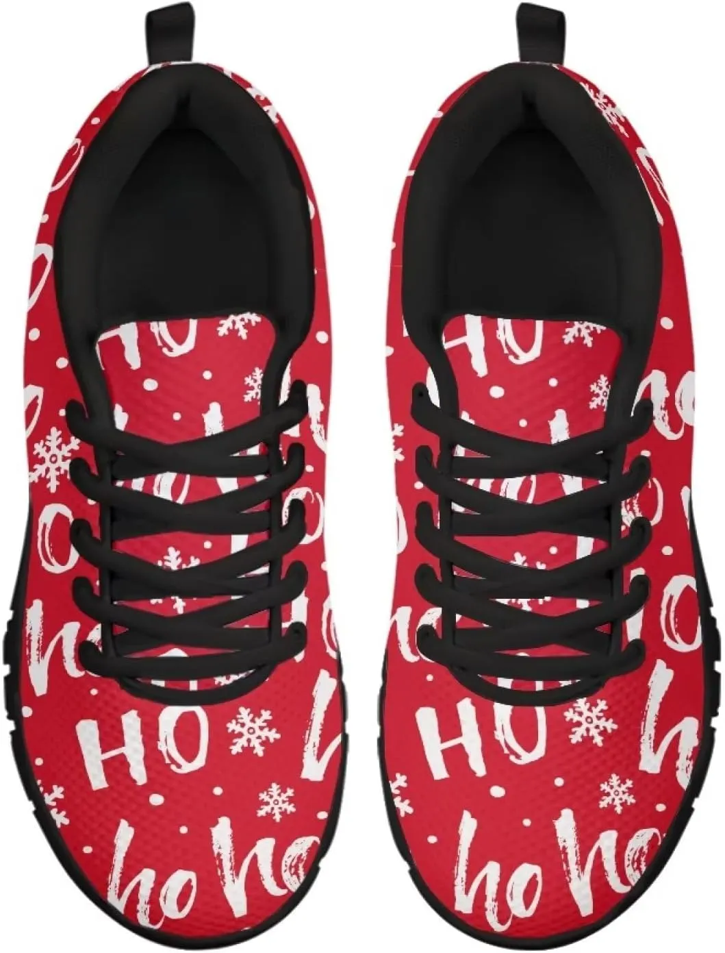 FKELYI Women's Halloween Christmas Decor Lace-up Sneakers Sports Running Shoes Lightweight Walking Flats