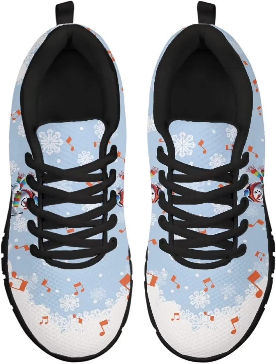 FKELYI Women's Halloween Christmas Decor Lace-up Sneakers Sports Running Shoes Lightweight Walking Flats