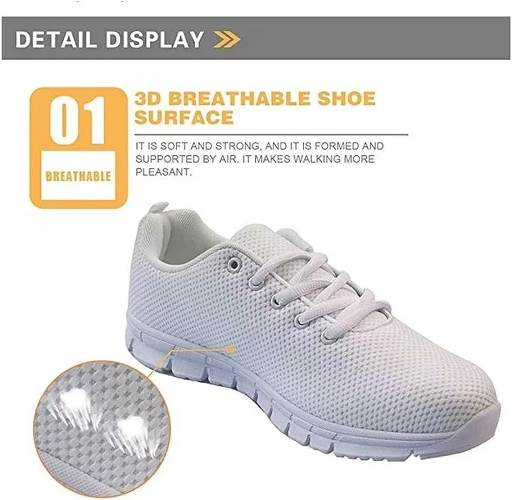 FKELYI Women's Halloween Christmas Decor Lace-up Sneakers Sports Running Shoes Lightweight Walking Flats