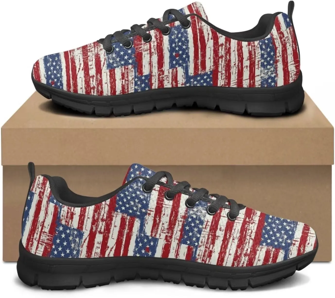 FKELYI Women's Halloween Christmas Decor Lace-up Sneakers Sports Running Shoes Lightweight Walking Flats