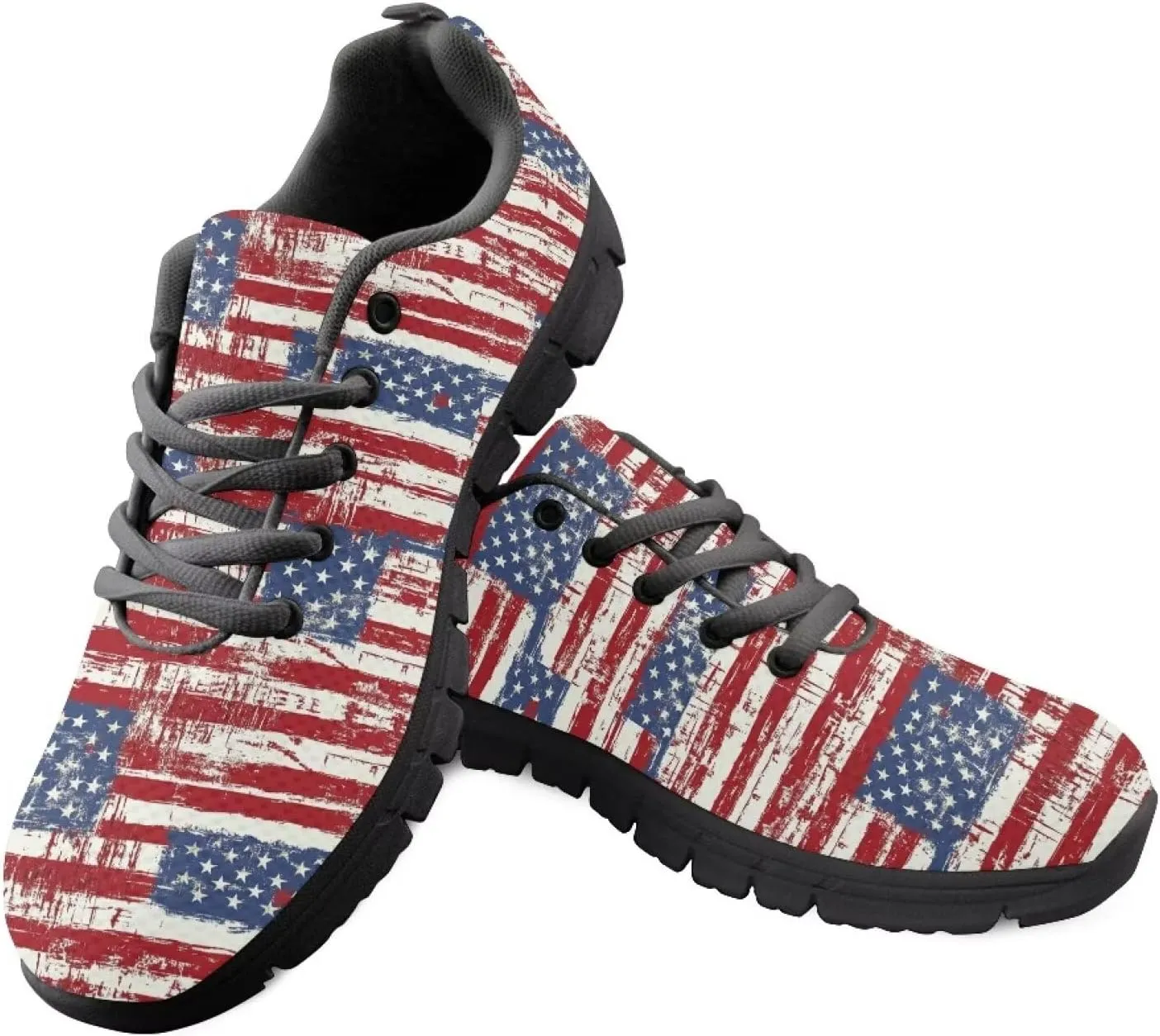 FKELYI Women's Halloween Christmas Decor Lace-up Sneakers Sports Running Shoes Lightweight Walking Flats