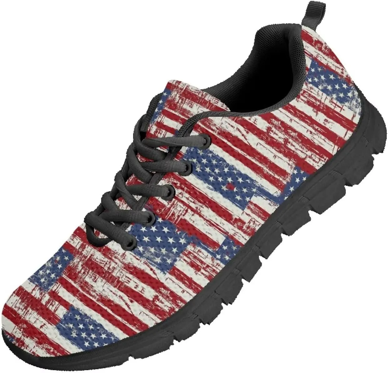 FKELYI Women's Halloween Christmas Decor Lace-up Sneakers Sports Running Shoes Lightweight Walking Flats
