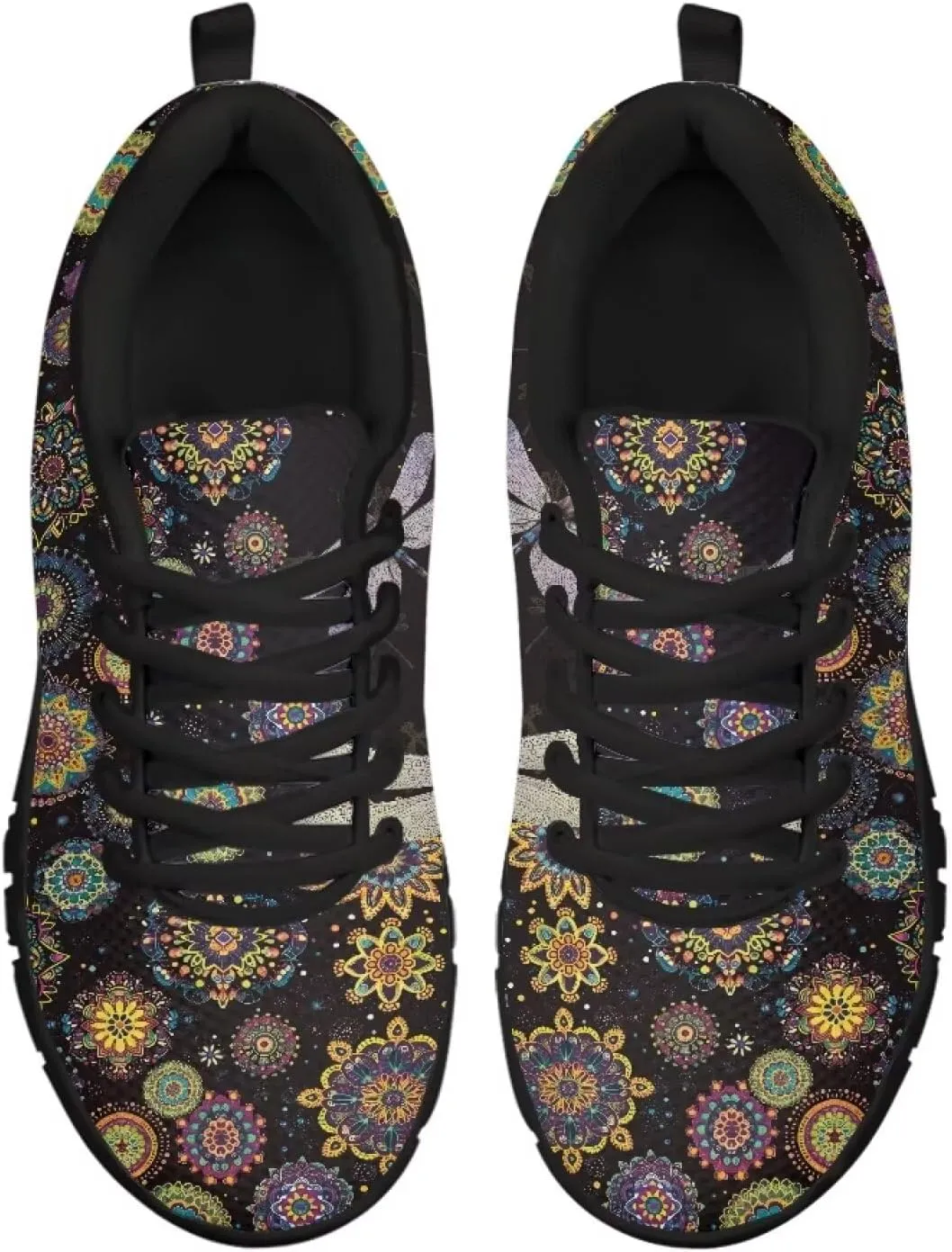 FKELYI Women's Halloween Christmas Decor Lace-up Sneakers Sports Running Shoes Lightweight Walking Flats