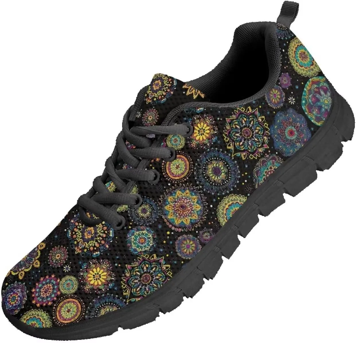 FKELYI Women's Halloween Christmas Decor Lace-up Sneakers Sports Running Shoes Lightweight Walking Flats