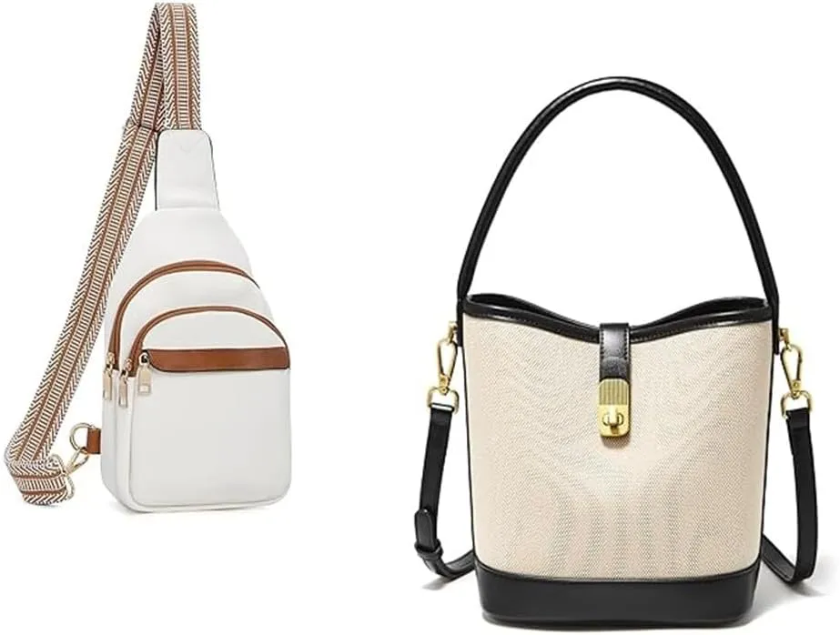 FOXLOVER Small Bucket Bag and Sling Bag