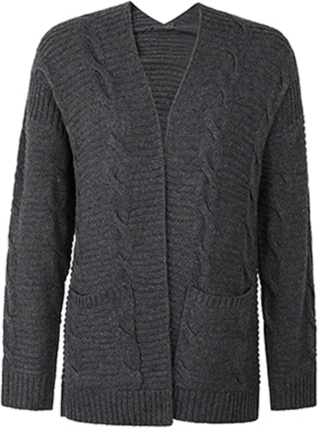 futurino Knit Cardigan Women's Chunky Open Front Outwear Cover Up with Pockets
