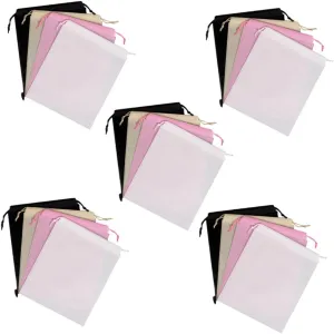 GALPADA 5 Sets of 20 Nonwoven Drawstring Sackpacks Storage Bags for Luggage Handbags Seasonal Items