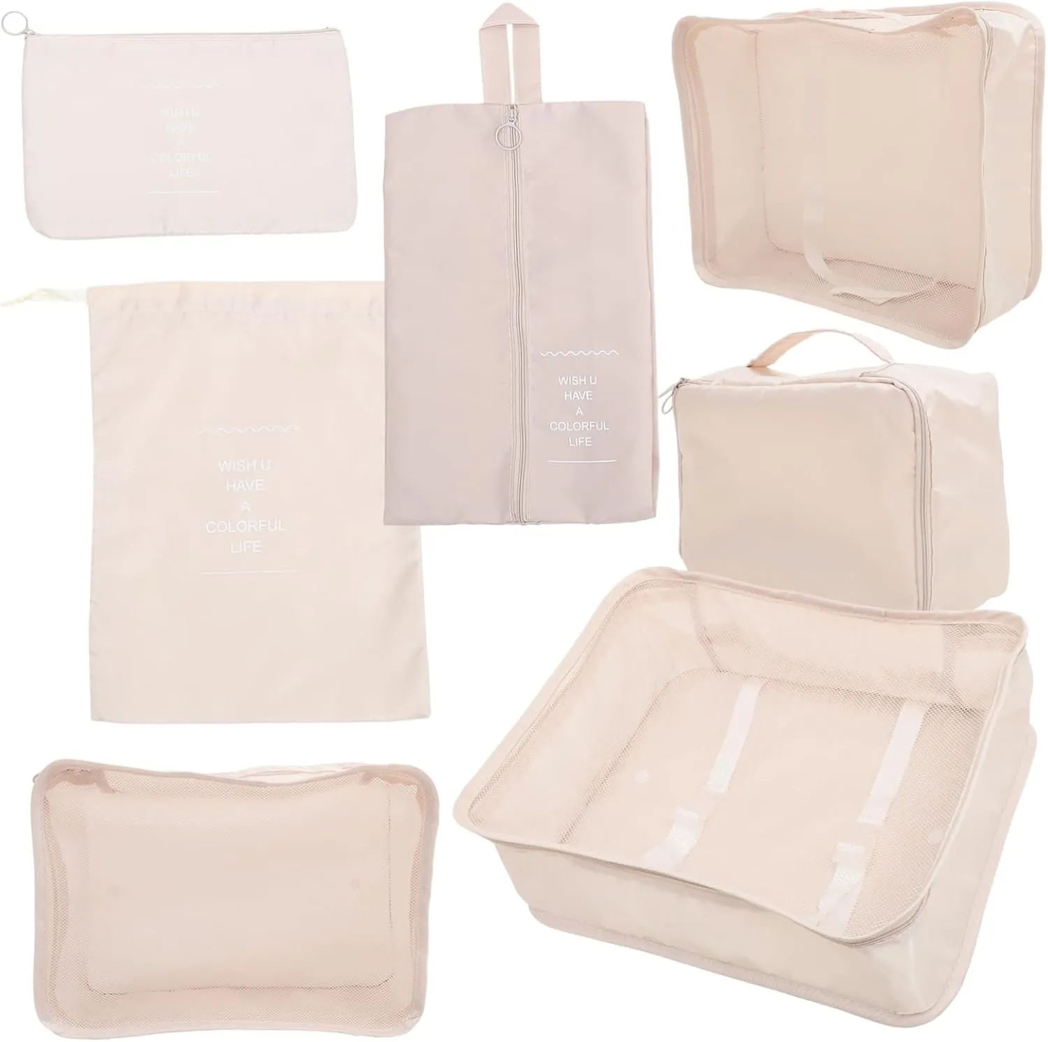 GALPADA Travel Organizer Bag Set 7pcs Packing Cubes for Suitcases Luggage Packing Cubes Compression Bags for Travel