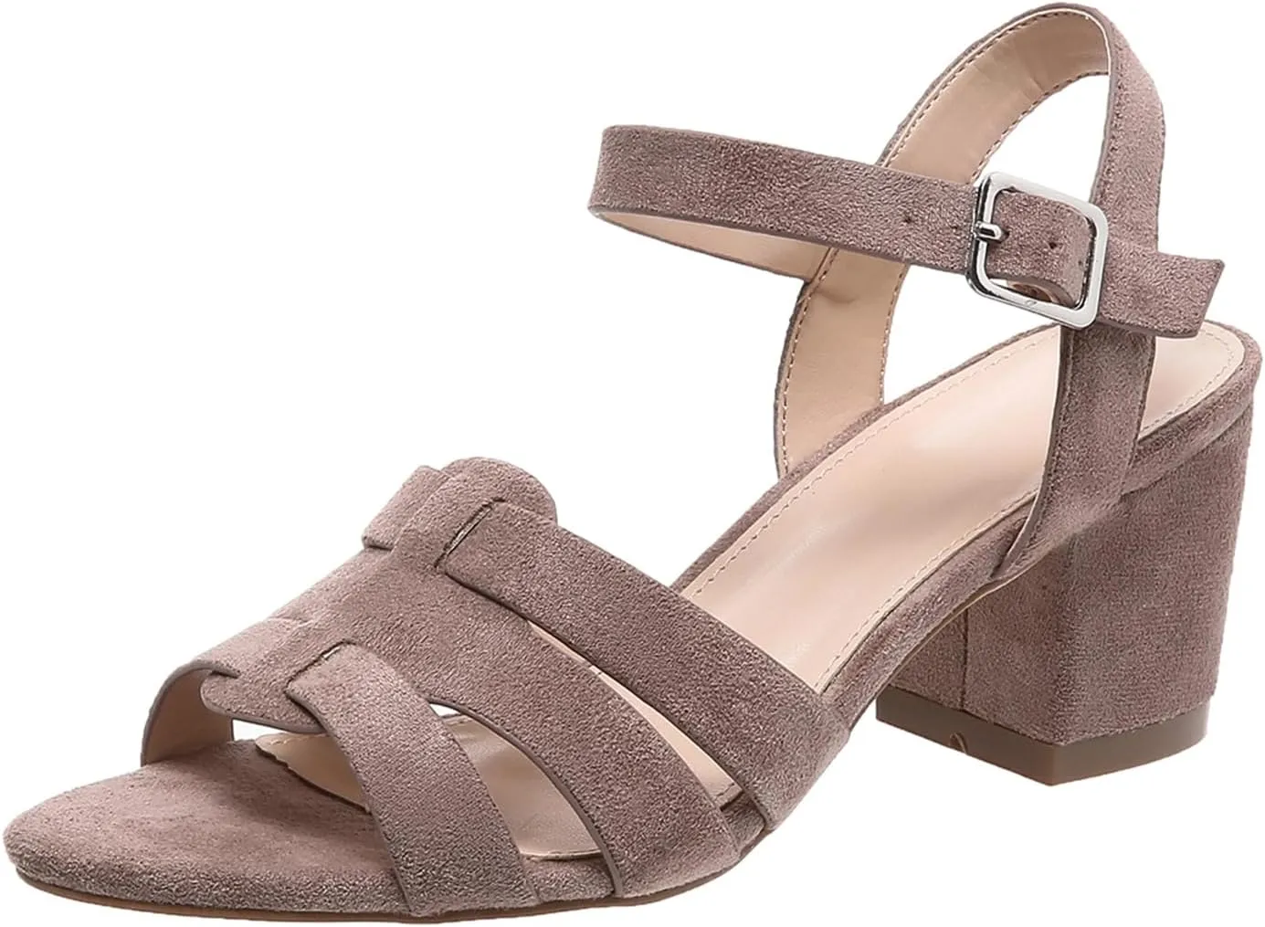 Generic Women's Strappy Low Chunky Block Heel Sandals Pumps Open Toe Wedding Party Dress Shoes
