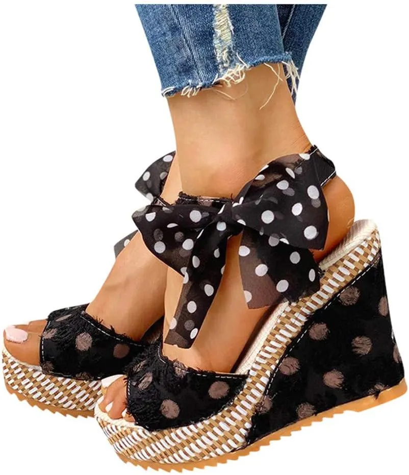 Gibobby Platform Shoes for Women,Ladies Open Toe Bohemia Weaving Sandals Ankle Strap Buckle Sandal Wedges Shoes