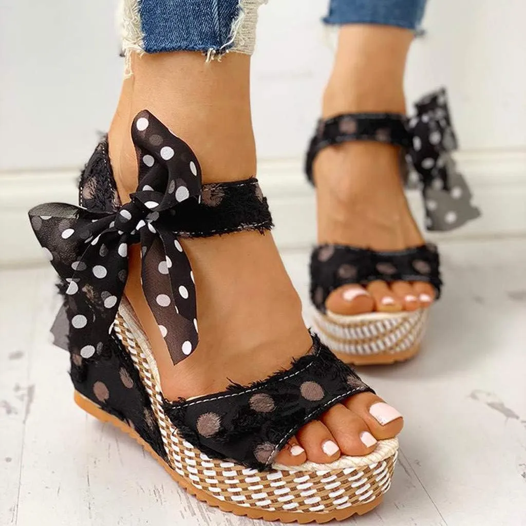 Gibobby Platform Shoes for Women,Ladies Open Toe Bohemia Weaving Sandals Ankle Strap Buckle Sandal Wedges Shoes
