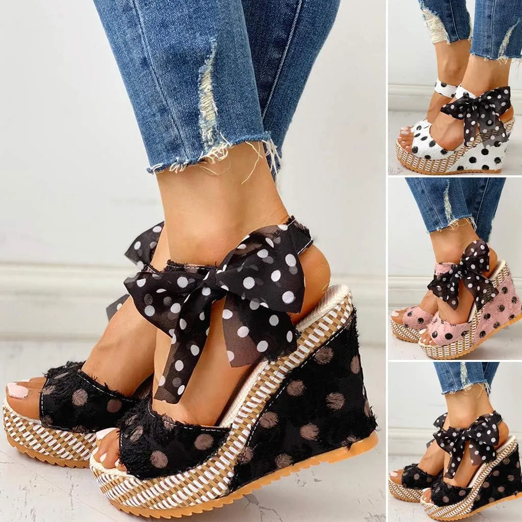 Gibobby Platform Shoes for Women,Ladies Open Toe Bohemia Weaving Sandals Ankle Strap Buckle Sandal Wedges Shoes