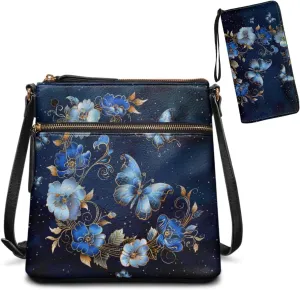 GIFTPUZZ 2PCS Soft Leather Crossbody Bags and Purses Set for Women Vagan Leather Purses Medium Shoulder Handbags