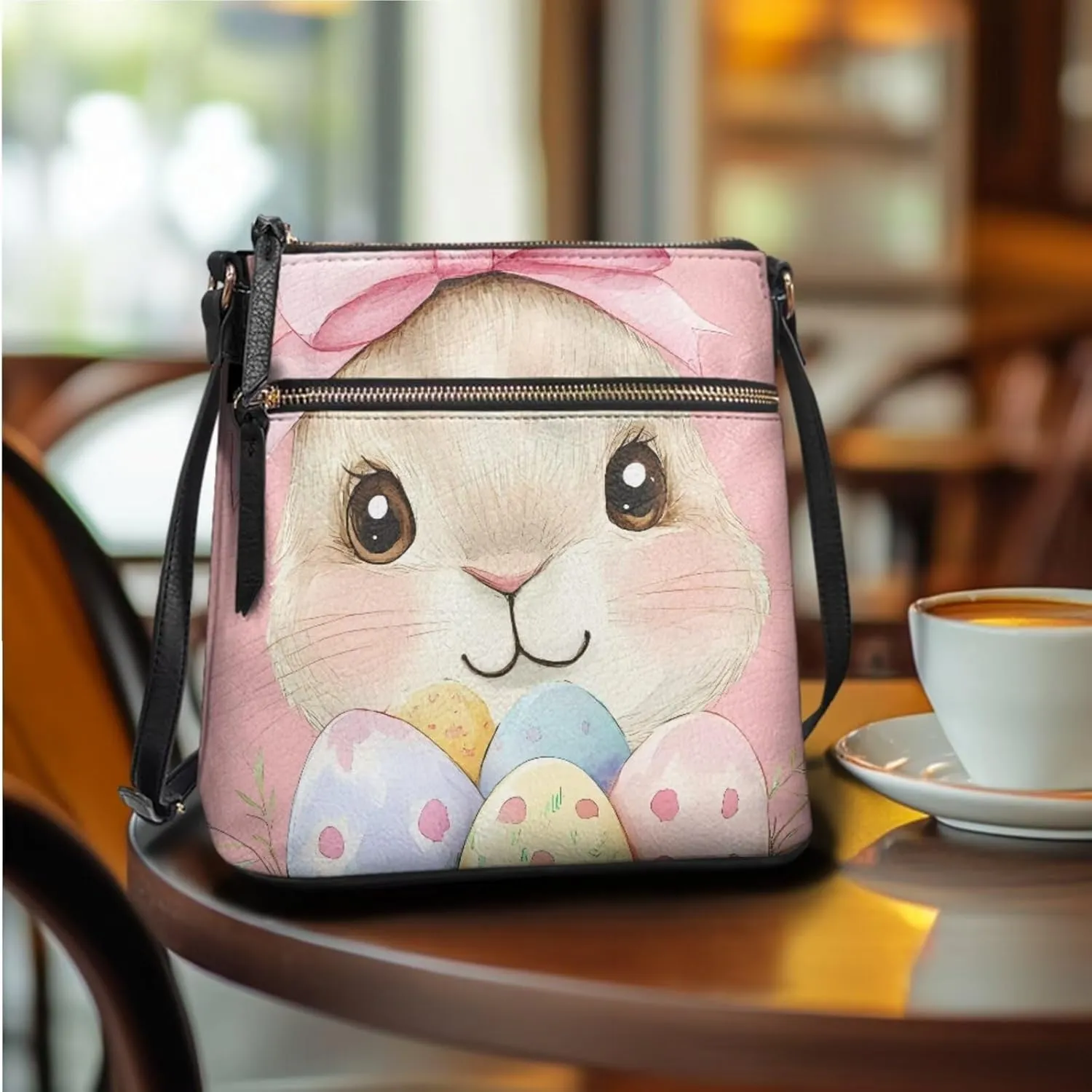 GIFTPUZZ 2PCS Women Crossbody Purses and Wallet Set Soft Leather Handbags with Adjutsable Strap High-capacity