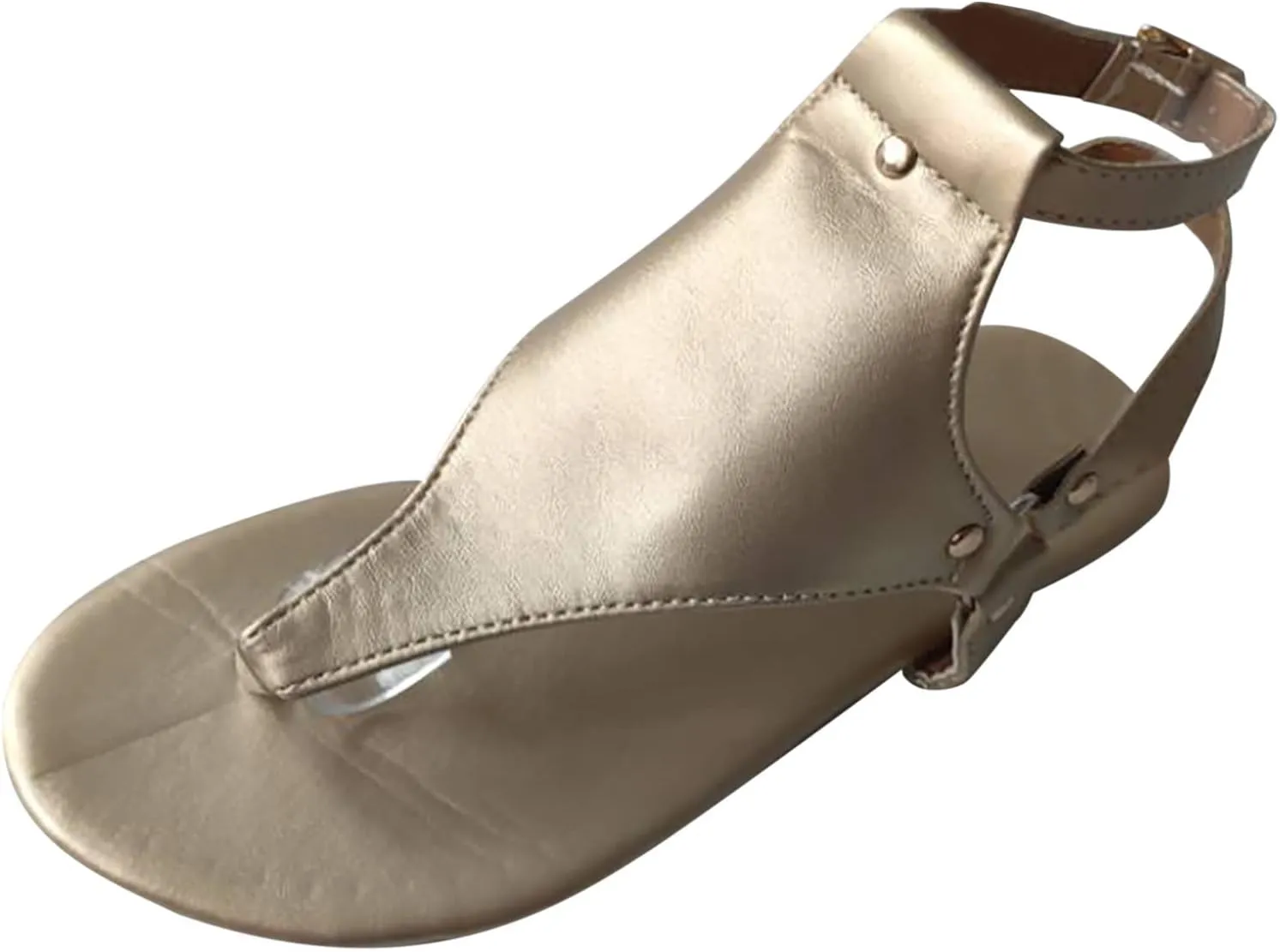 Gladiator Sandals for Women Dressy Summer Flat Clip Toe Flip Flops Solid Color Casual Strap Buckle Slippers 2023 Ladies Comfy Beach Roman Shoes