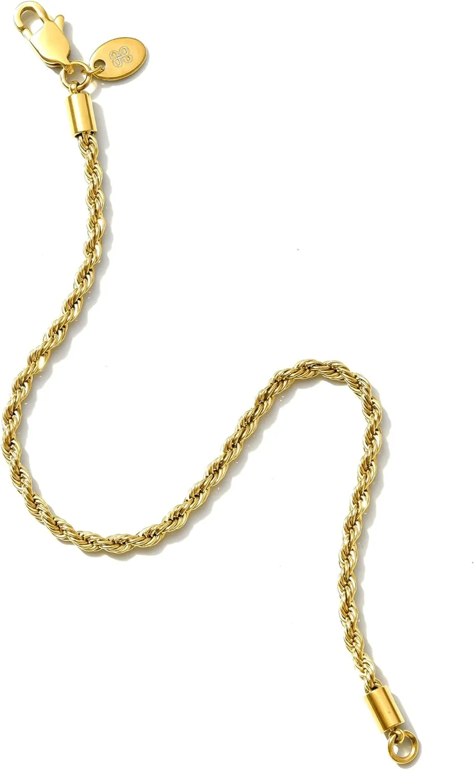Gold Bracelets for Men Women - 18K Gold Plated, Waterproof, Tarnish-Free, Durable, Break Proof Twist Chain Gold Bracelet, Stainless Steel, Gold Plated